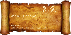 Weibl Ferenc névjegykártya